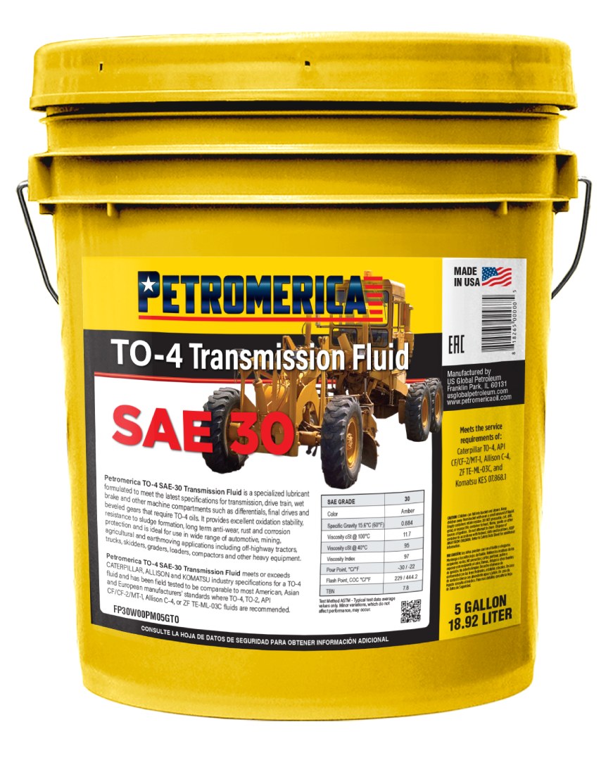 Petromerica TO-4 SAE-30 Tans Fluid Pail 12-31-21_633c524a713c7